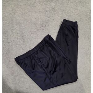 Banana Republic Pants Satin Joggers Casual Womens Small Navy Blue Elastic Waist